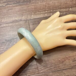 Natural Jade Bangle Bracelet in Light Green 62mm